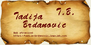 Tadija Brdanović vizit kartica